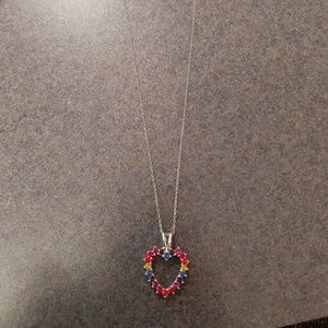 Rainbow heart necklace